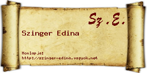 Szinger Edina névjegykártya